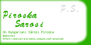 piroska sarosi business card