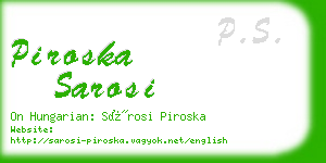 piroska sarosi business card